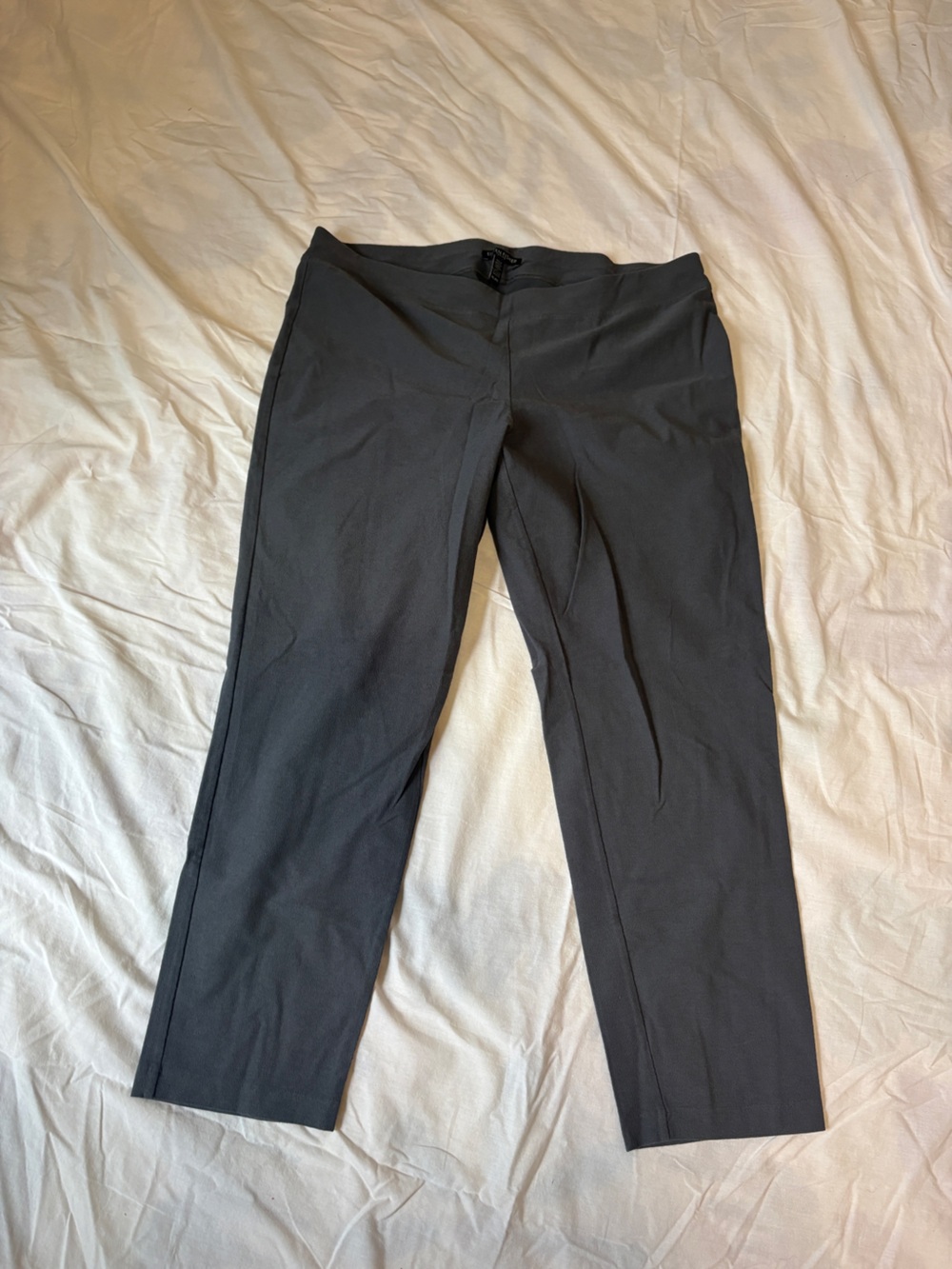 Eileen Fisher Gray Petite Straight-Leg crepe stretch Pants